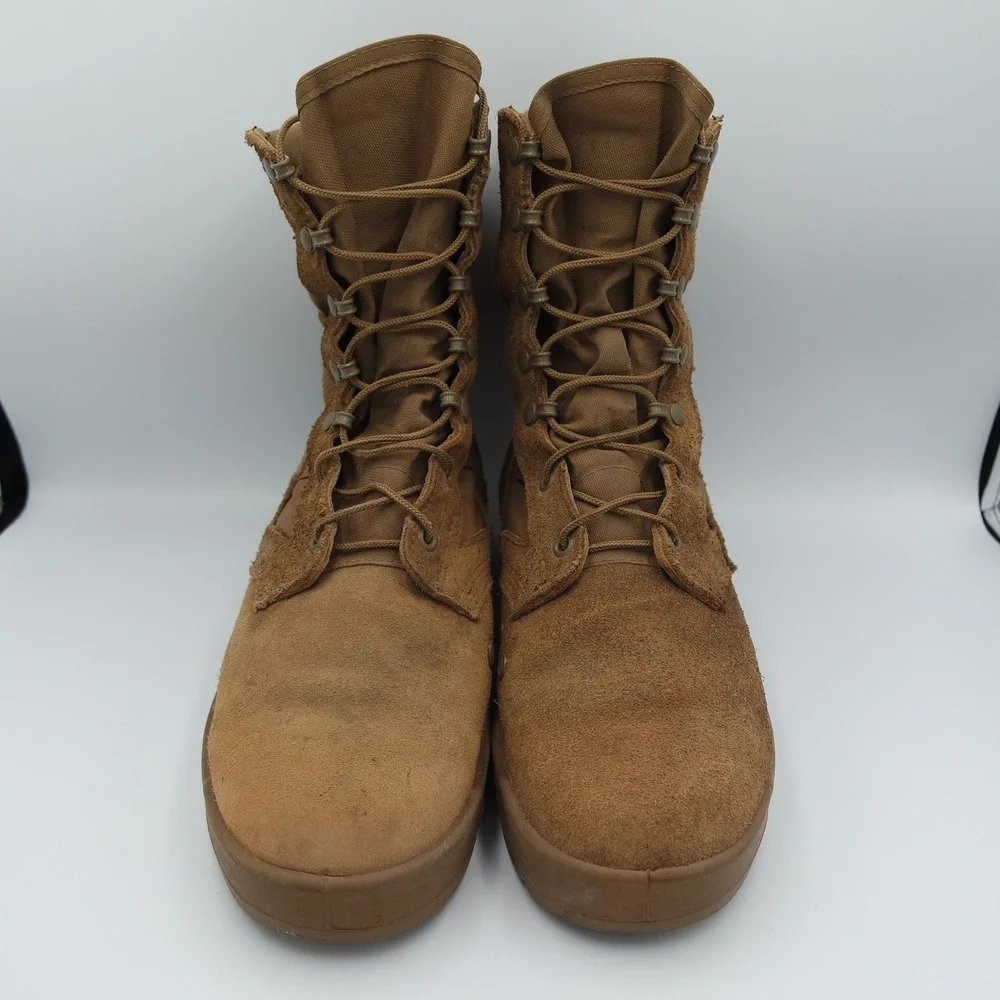 US Military Mens Coyote Tan Suede VIBRAM Tactical Combat Boots High Top Size 8.5